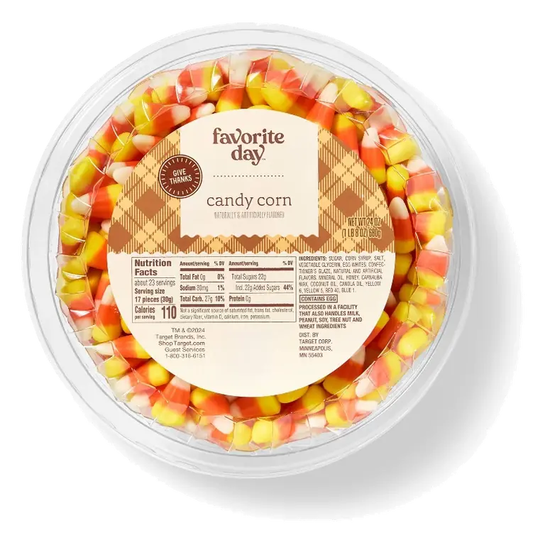 Fall Harvest Candy Corn Tub Halloween Candy - 24oz - Favorite Day™