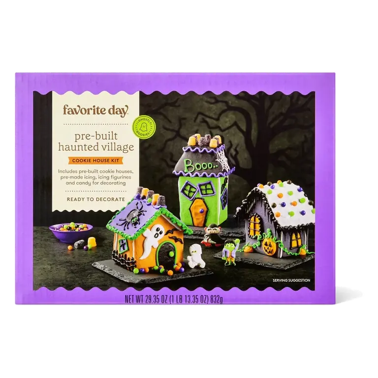 Halloween Pre-built Village Cookie Kit - 29.35oz - Favorite Day™
