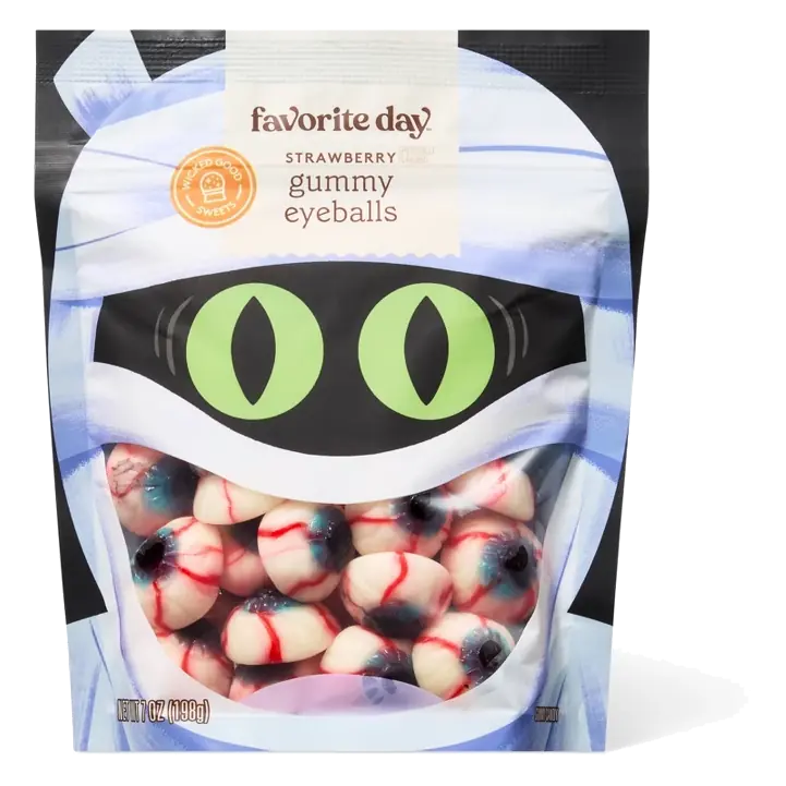 Halloween Strawberry Gummy Candy Eyeballs - 7oz - Favorite Day™