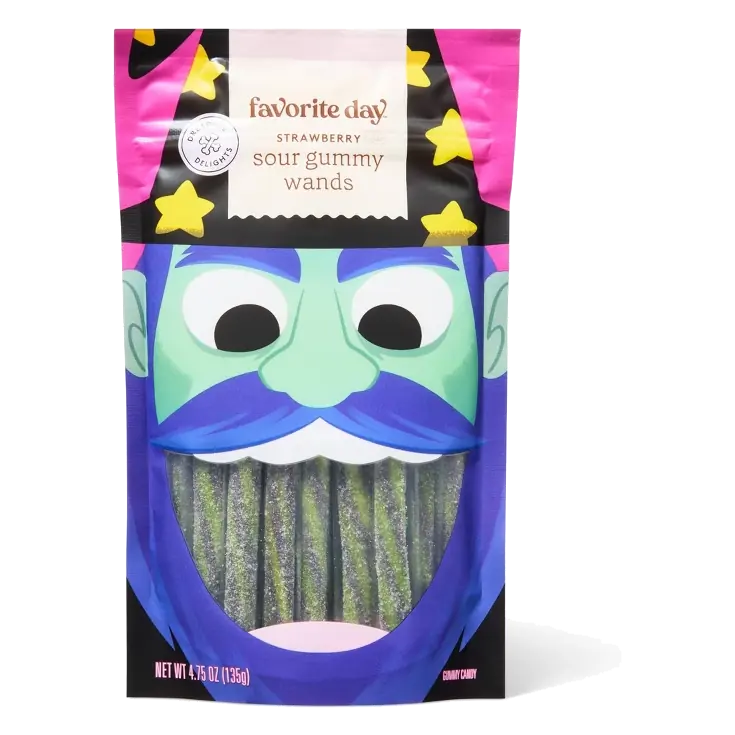 Halloween Witch's Wands Sour Dusted Licorice Candy Sticks, 4.75oz