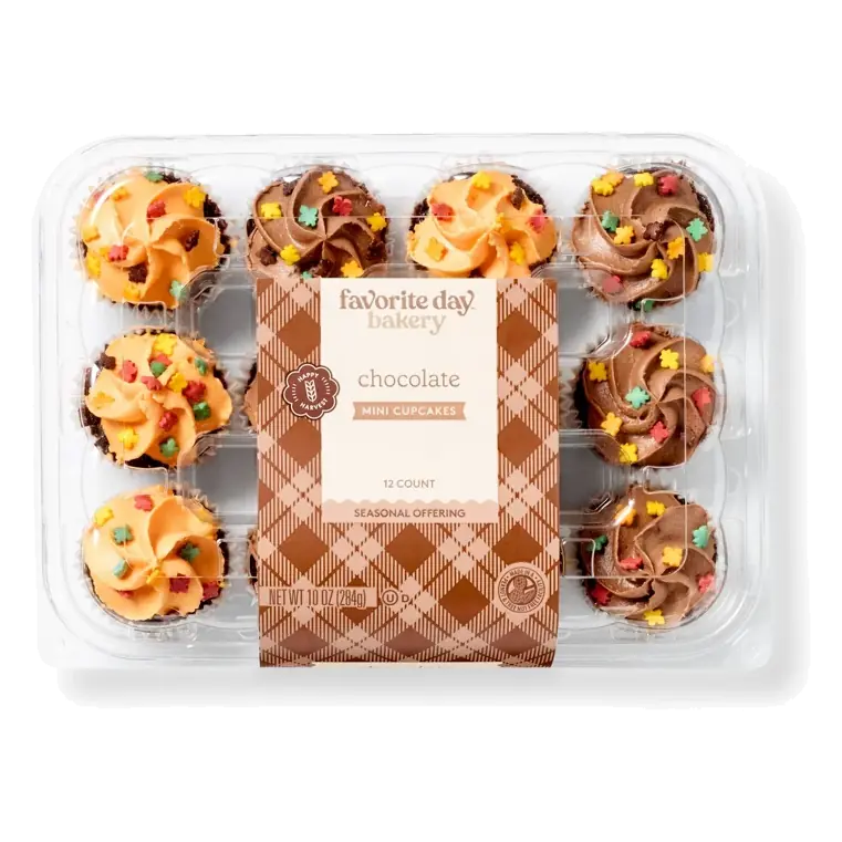 Harvest Chocolate Mini Cupcakes - 10oz/12ct - Favorite Day™