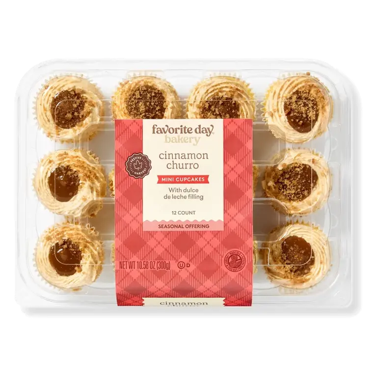 Harvest Cinnamon Churro Mini Cupcakes - 10.58oz/12ct - Favorite Day™