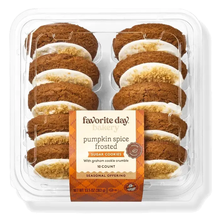 Harvest Pumpkin Spice Frosted Cookies - 13.5oz/10ct - Favorite Day™