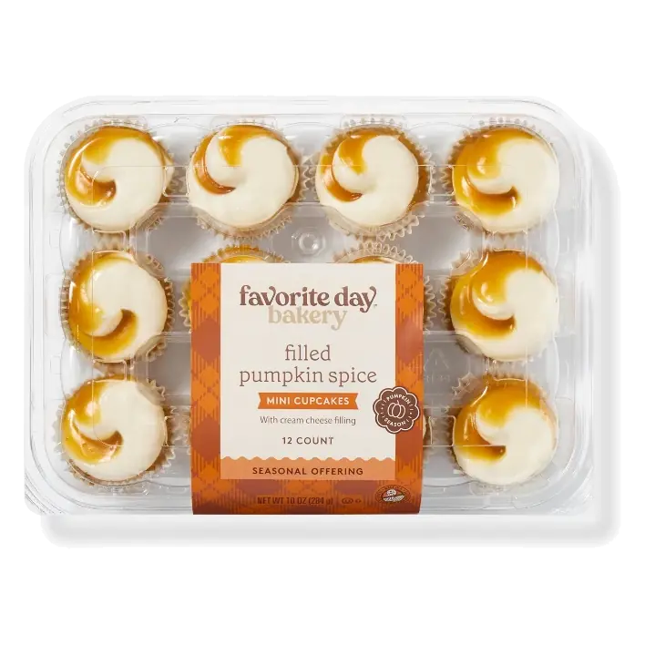 Harvest Pumpkin Spice Mini Cupcakes - 10oz/12ct - Favorite Day™