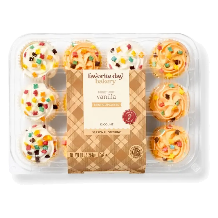 Harvest Vanilla Mini Cupcakes - 10oz/12ct - Favorite Day™