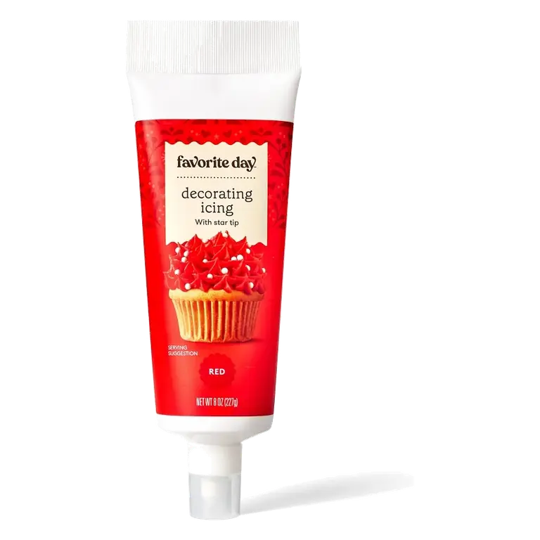 Holiday Red Decorating Icing with Built-in Tip - 8oz - Favorite Day™
