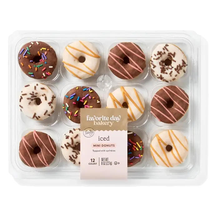 Iced Mini Donuts Topped with Sprinkles - 8oz/12ct - Favorite Day™