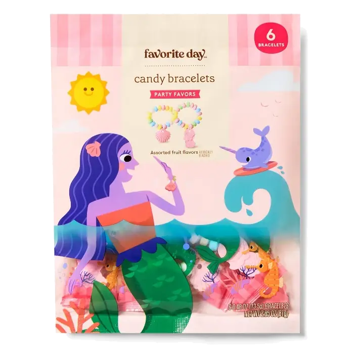 Mermaid Candy Bracelets Party Favors - 2.85oz/6ct - Favorite Day™
