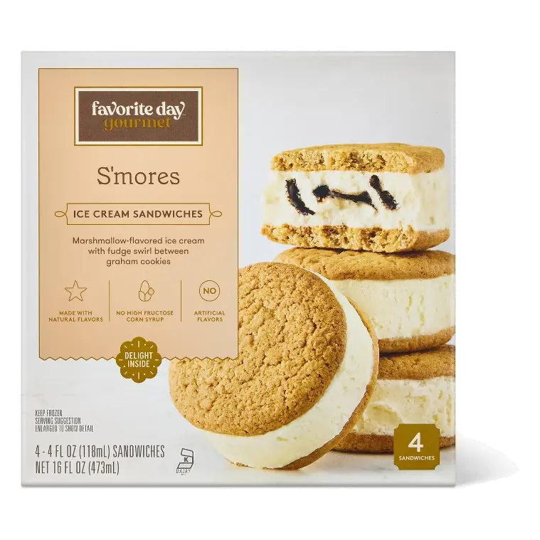 S'mores Cookie Ice Cream Sandwich, 16 fl oz/4ct