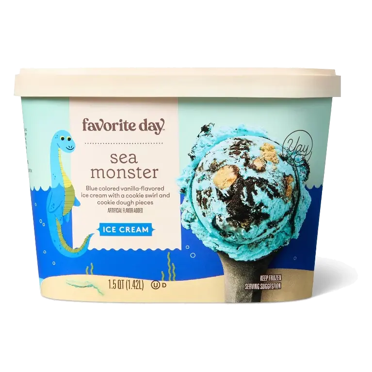 Sea Monster Blue Cookie Ice Cream - 48 fl oz - Favorite Day™