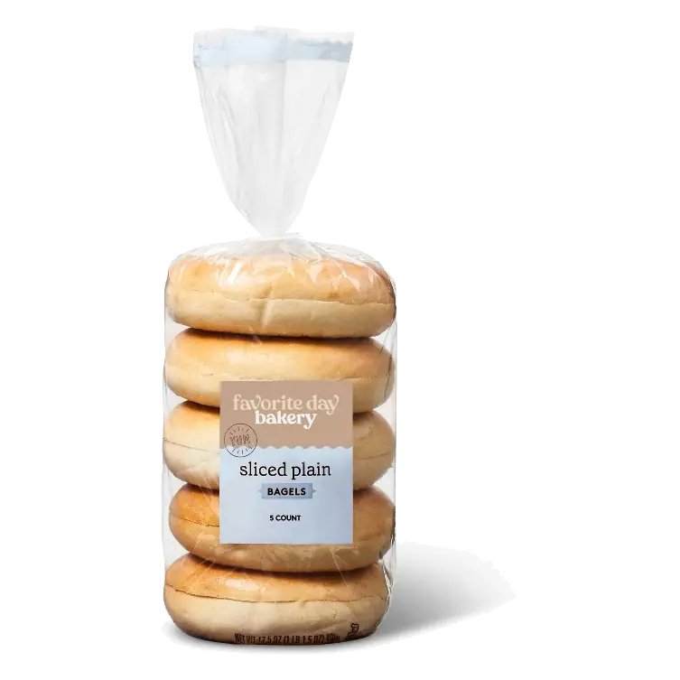 Sliced Plain Bagels - 17.5oz/5ct - Favorite Day™