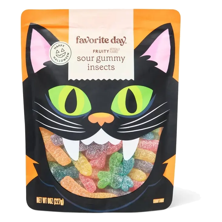 Sour Sanded Halloween Gummy Candy - Worms, Spiders and Centipedes - 8oz - Favorite Day™