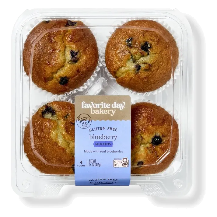 Spring Gluten Free Blueberry Muffins - 14oz/4ct - Favorite Day