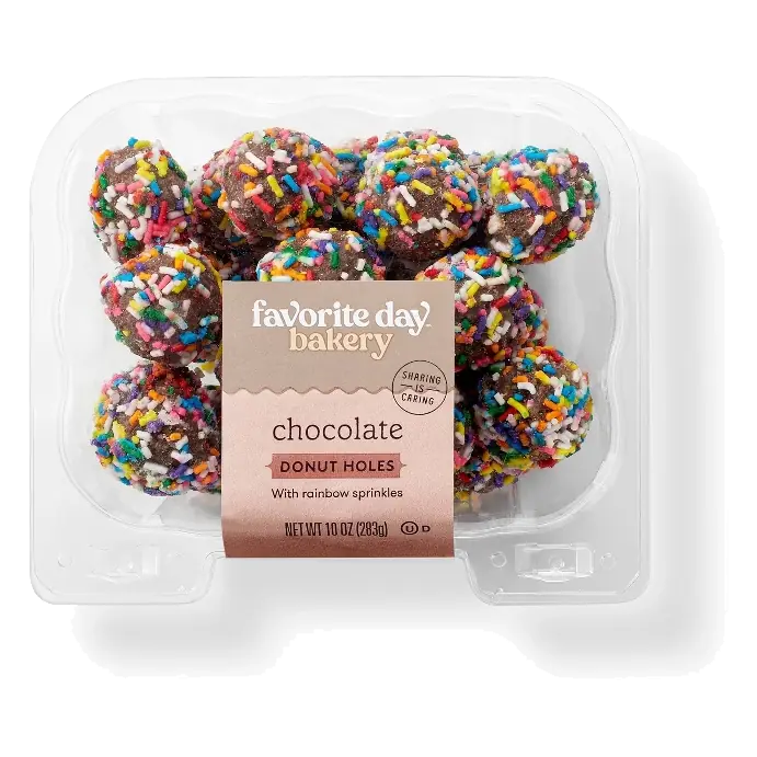 Sprinkle Coated Chocolate Donut Holes - 10oz - Favorite Day™