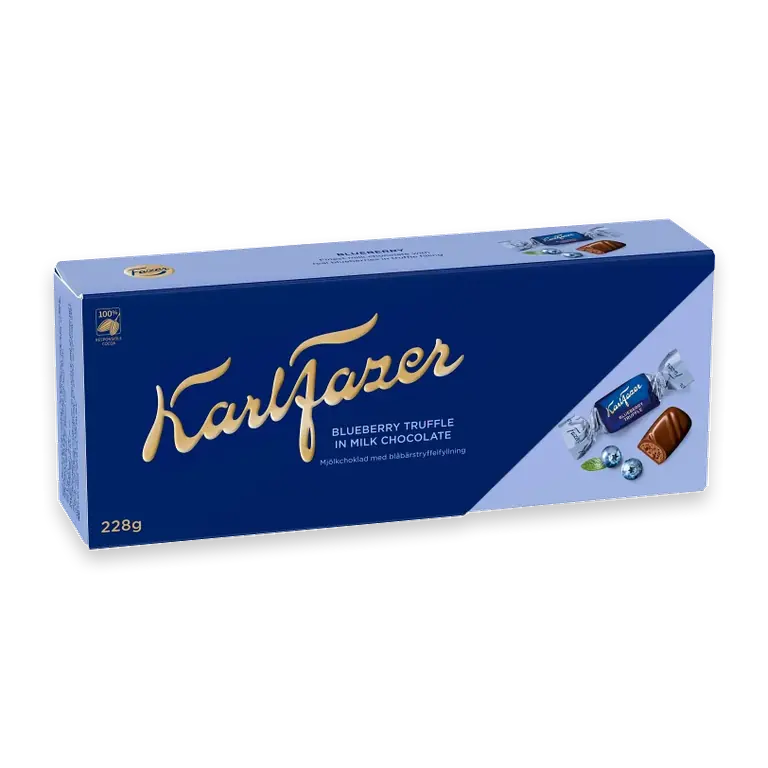 Chokladpraliner Mjölkchoklad Blåbär 228g