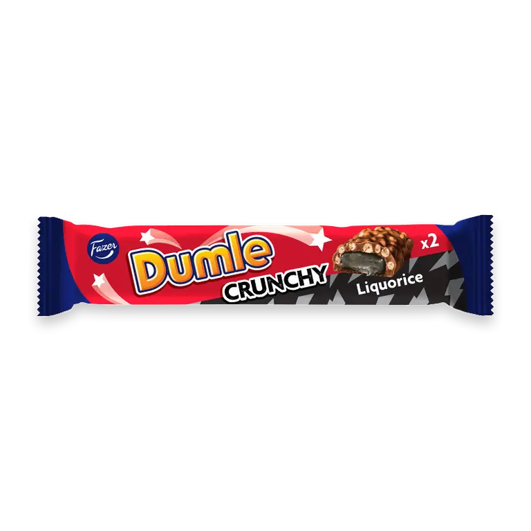 Chokladstycksak Dumle Crunchy Lakrits 55g