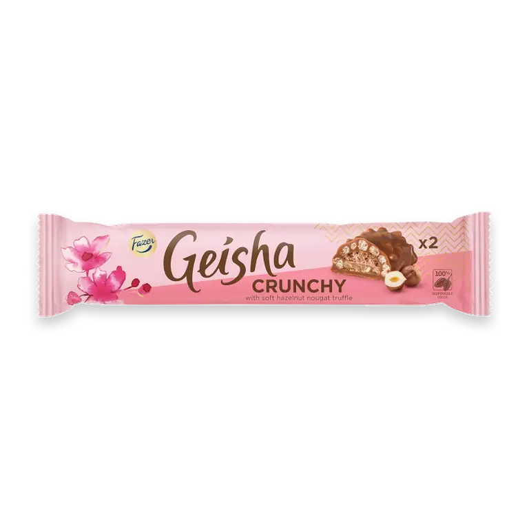 Chokladstycksak Geisha Crunchy Hasselnötsnougat 50g