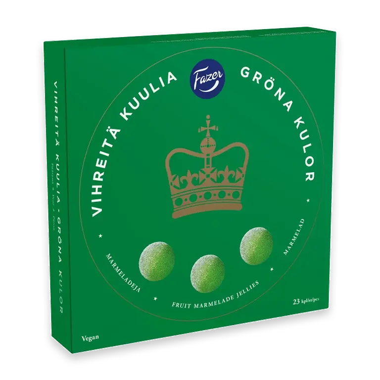 Gåvoask Gröna kulor 500g