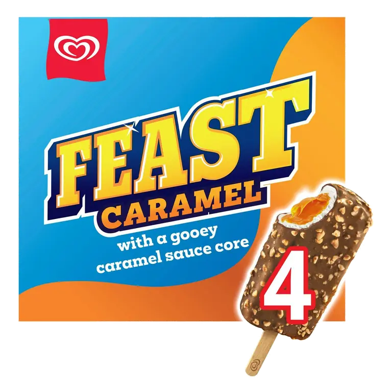 4 x 90ml Caramel Ice Cream Sticks