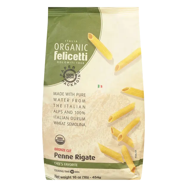 Organic Bronze Cut Penne Rigate Pasta