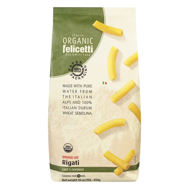 Organic Bronze Cut Rigati Pasta
