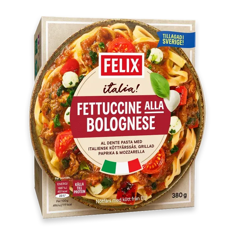 Fettucine alla bolognese Måltid Fryst 380g