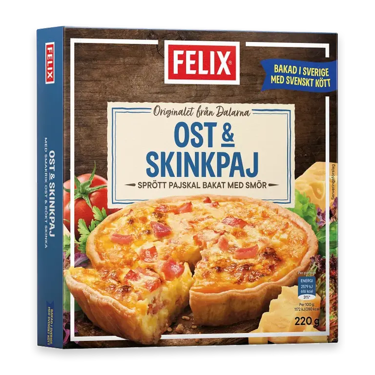 Ost & skinkpaj Fryst 220g