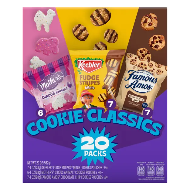 Cookie Classics Variety (Circus/Fudge Stripes/Famous Amos) - 20 ct