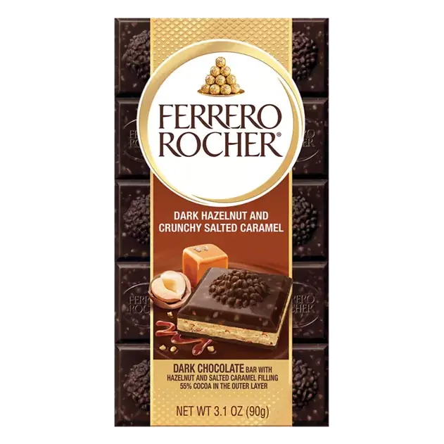 Dark Chocolate Bar, Dark Hazelnut and Crunchy Salted Caramel