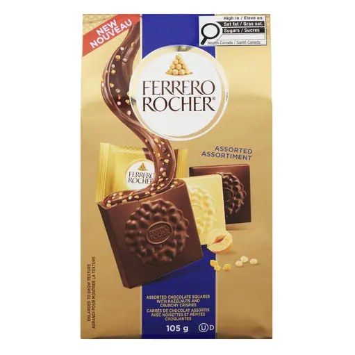 Assorted Chocolate Squares with Hazelnuts and Crunchy Crispies 105 g