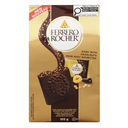 Dark Chocolate Squares with Hazelnut and Cocoa Filling 105 g