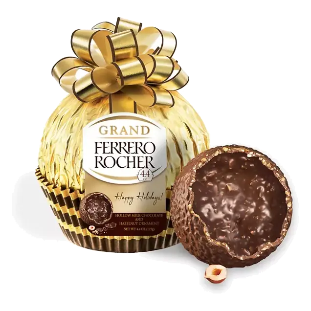 Hollow Milk Chocolate and Hazelnut Ornament