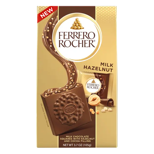 Rocher Milk Chocolate Hazelnut Squares Candy