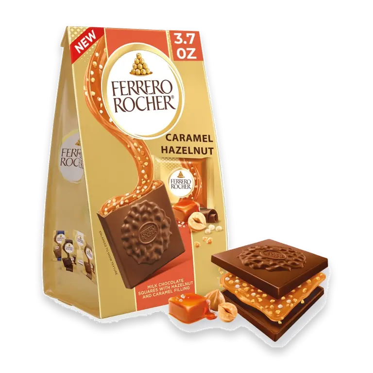 Rocher Premium Caramel Hazelnut chocolate squares Individually Wrapped Great for Sharing