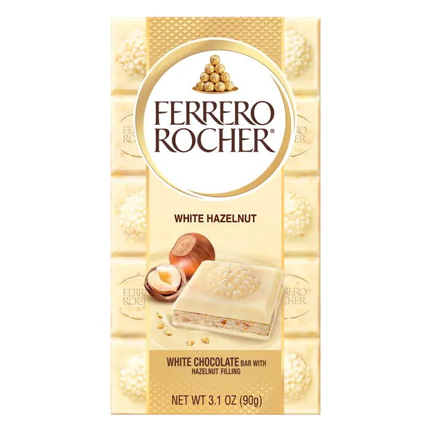 Rocher White Chocolate Candy Bar with Hazelnut Filling
