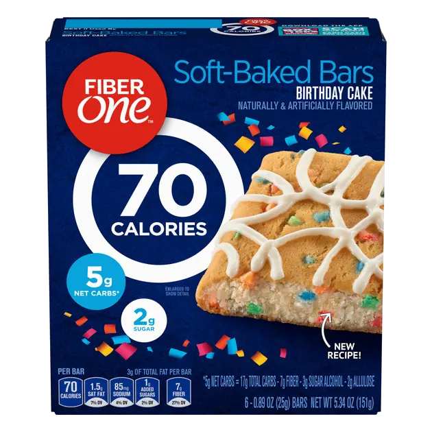 70 Calorie Birthday Cake Baked Bar