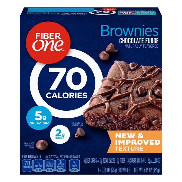 70 Calories Brownies Chocolate Fudge - 6 ct