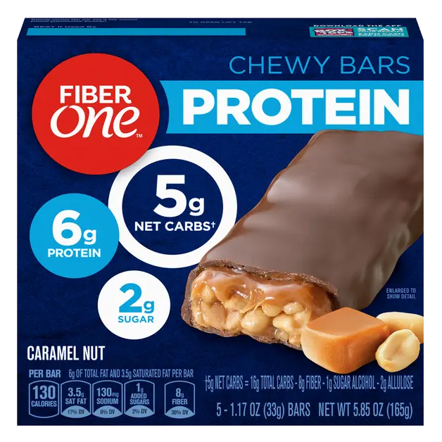 Caramel Nut 6g Chewy Protein Bars - 5 ct
