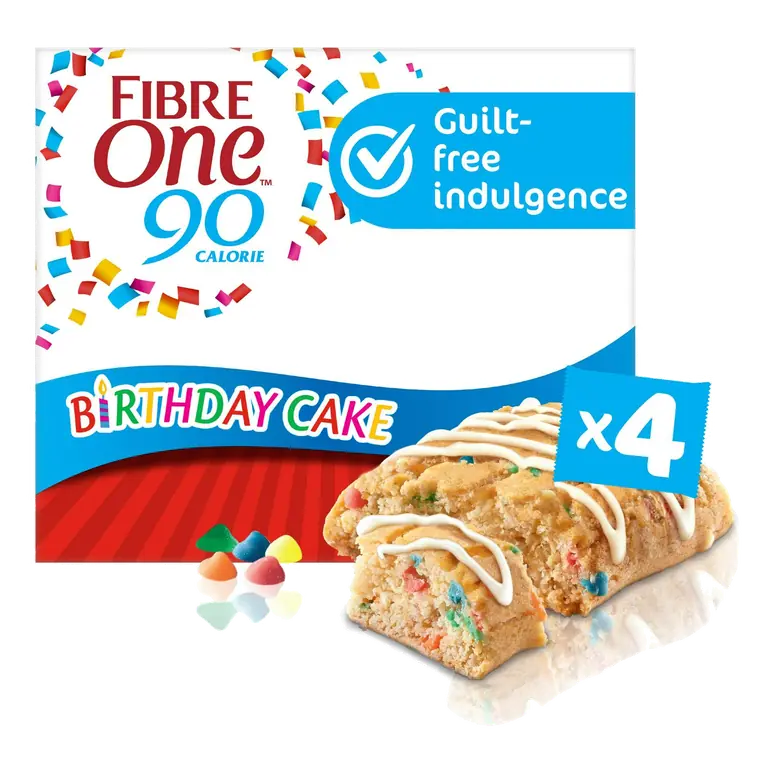 90 Calorie Birthday Cake Bar Snack 4x24g