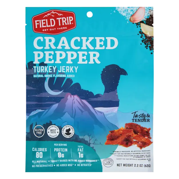 Gluten Free Cracked Pepper 8g Protein Turkey Jerky