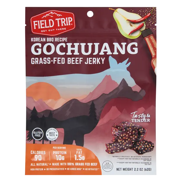 Korean BBQ Gochujang 10g Protein Grass-fed Beef Jerky