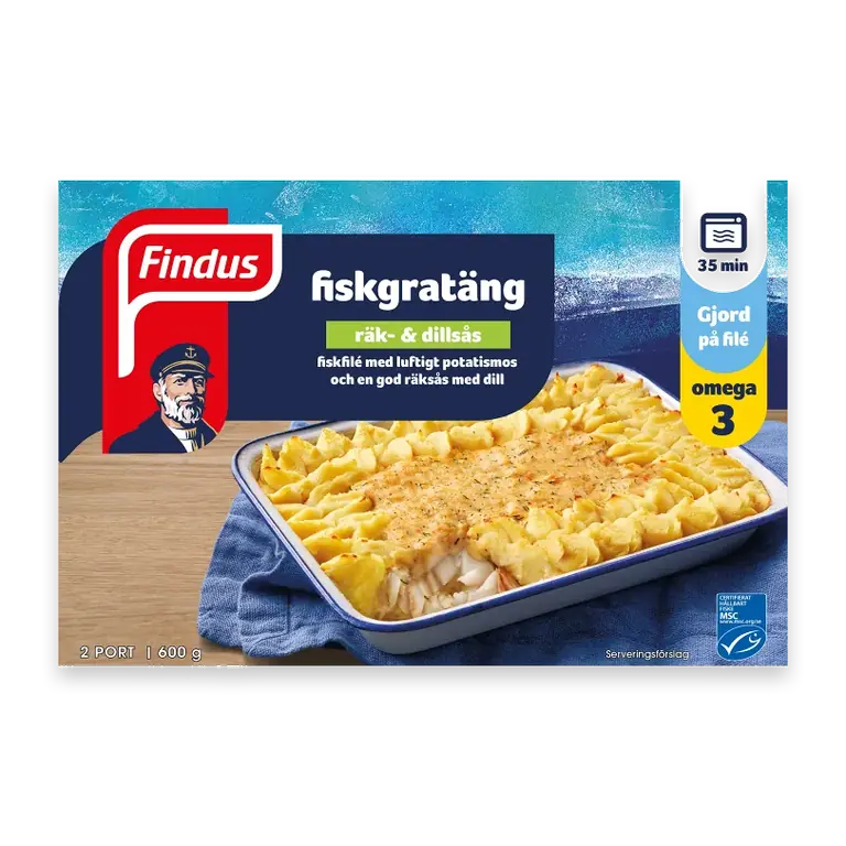Fiskgratäng räk & dillsås Fryst 600g