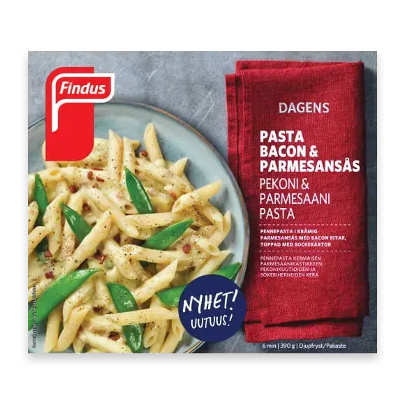 Pasta Bacon & Parmesansås Fryst/1 Port