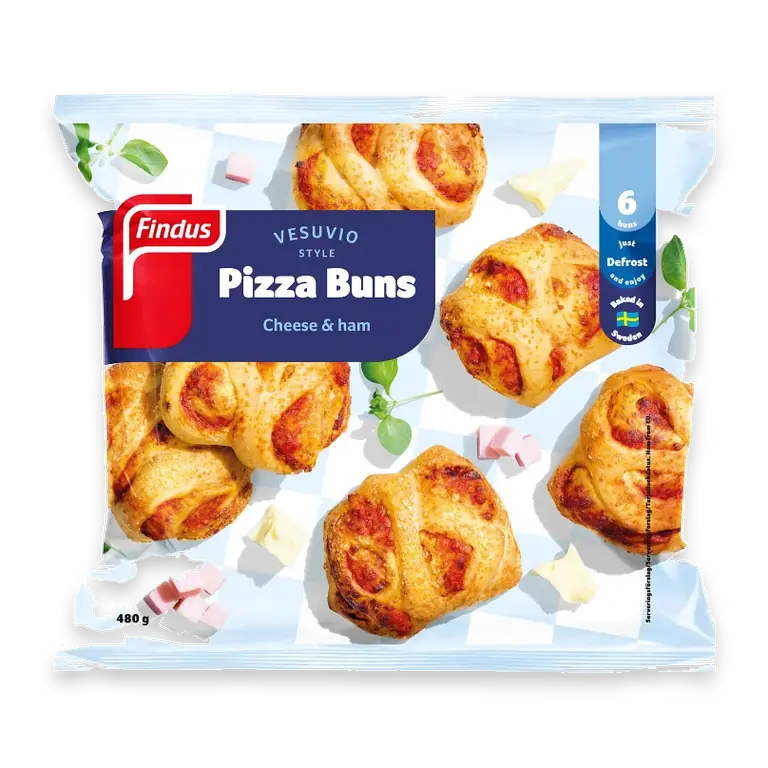 Pizzabullar med ost och skinka 480g