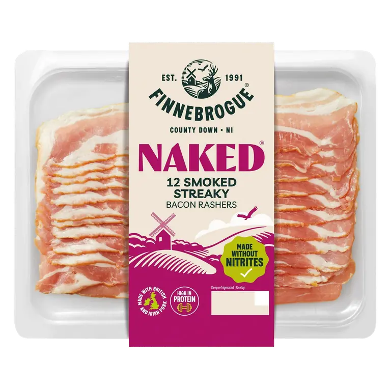 Naked Smoked Streaky Bacon Rashers x12 200g