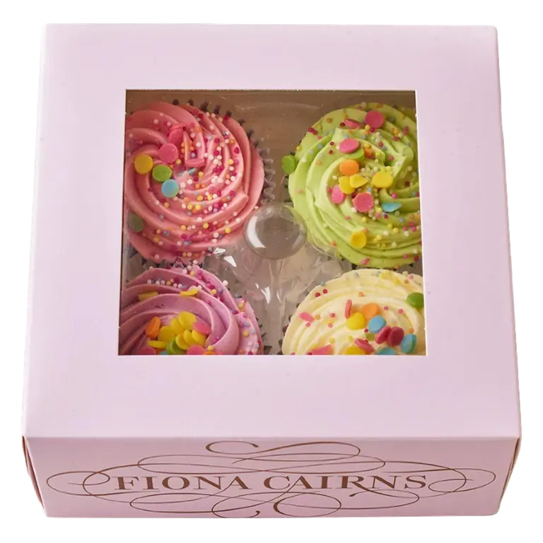 4 x Golden Sponge Confetti Cupcakes
