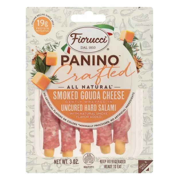 Fiorucci Panino Crafted All Natural Smoked Gouda Cheese Uncured Hard Salami