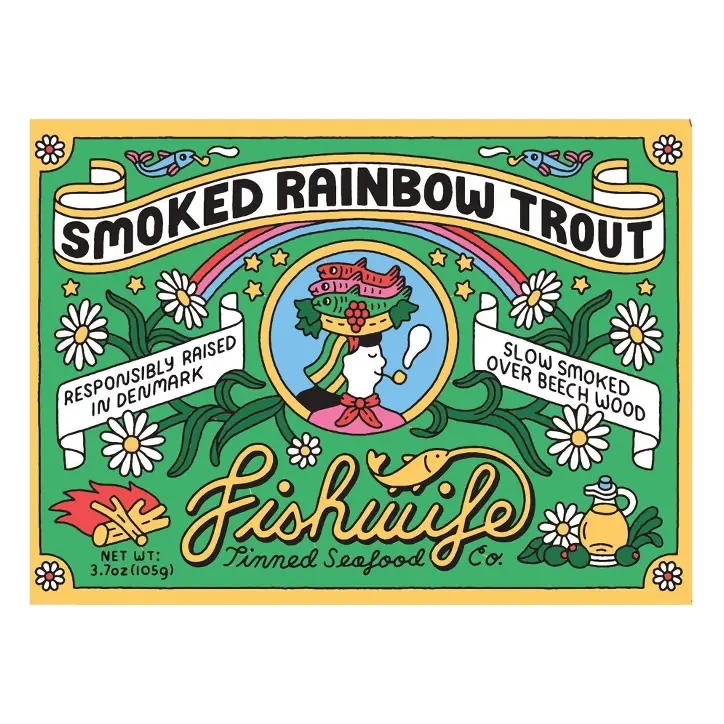 Fishwife Tinned Seafood Co Smoked Rainbow Trout, 3.7oz: ASC Certified, Gluten-Free, High Protein