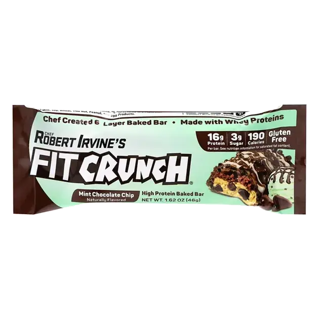 High Protein Mint Chocolate Chip Baked Bar