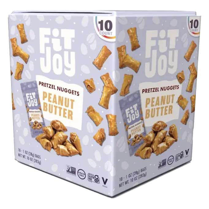 FitJoy Grain Free Peanut Butter Pretzel Nugget Snack Packs, 10oz/10ct